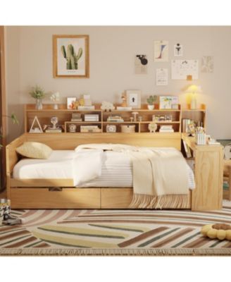 Pc Wooden Storage Desk Daybed