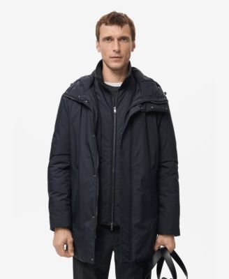 Men's Detachable Water-Repellent Quilted Parka