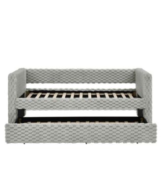 Upholstered Twin Daybed with Pull-Out Trundle