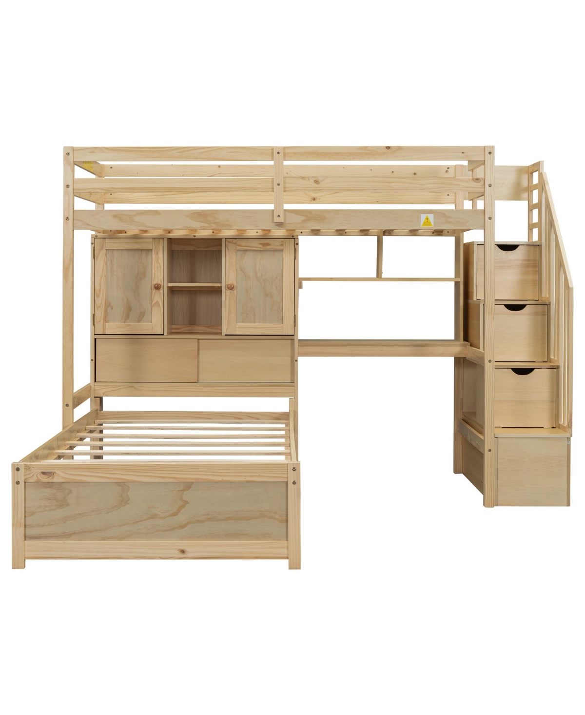 Streamdale Furniture Twin Loft Bed with Built-in Desk and Storage