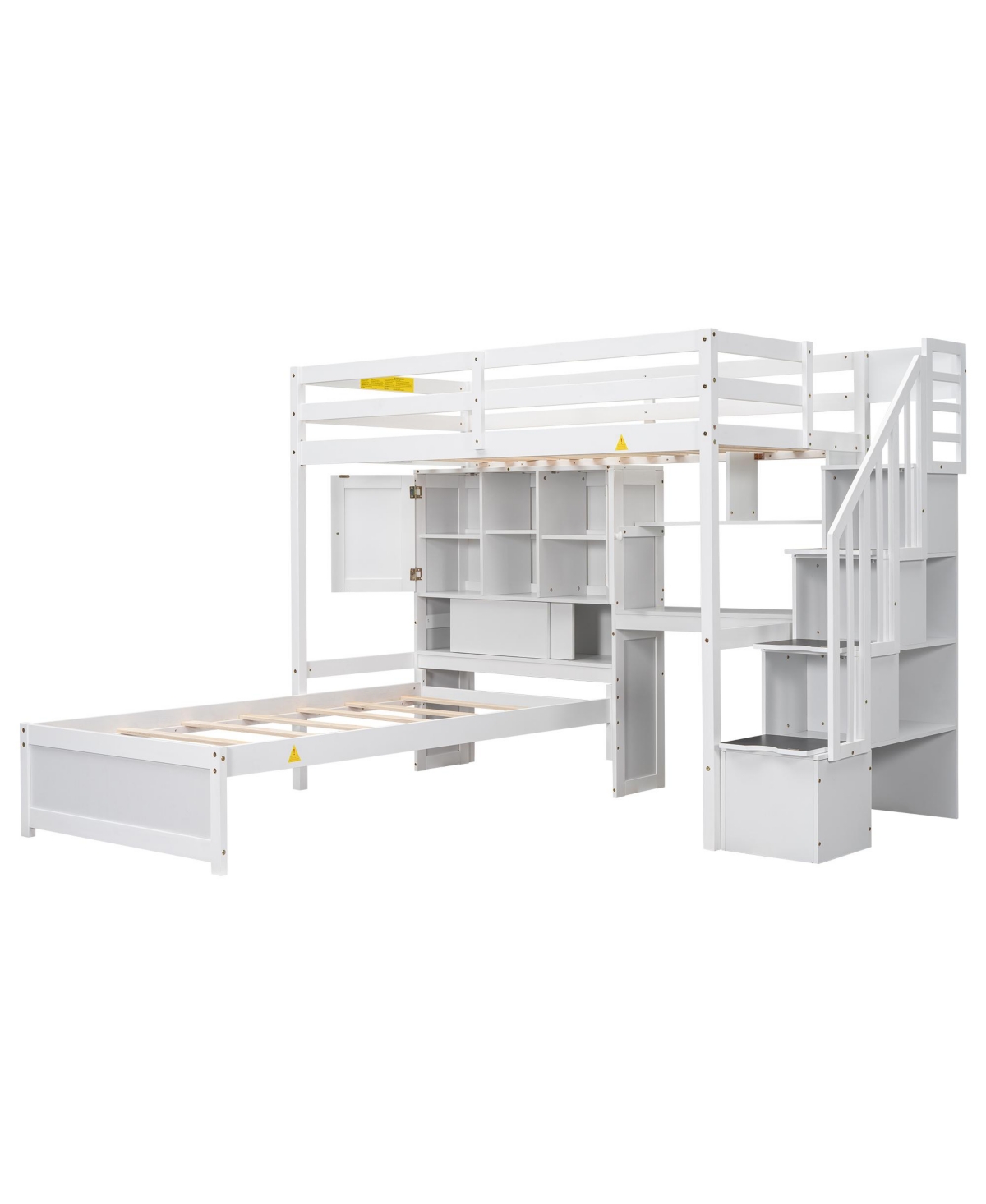 Streamdale Furniture Twin Loft Bed with Built-in Desk and Storage