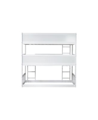 Triple Twin Rubberwood Bunk Bed, Ladders