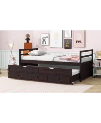 Streamdale Twin Bed with Headboard, Trundle, and Storage Drawers