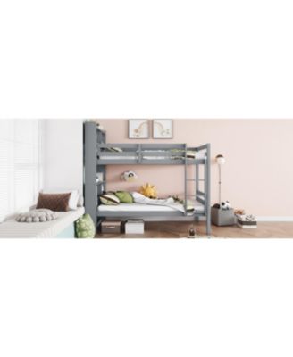 Twin size Upholstered Platform Bed with Storage and Drawers
