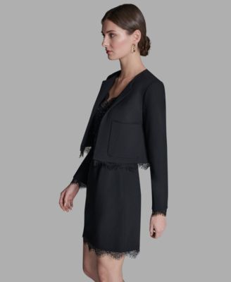 Women's Padded Shoulder Open Front Jacket