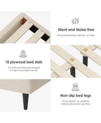 + Full-Size + Wood/Metal (if applicable) + Storage Headboard, No-Noise Platform, Sturdy Slats, Box Spring Unnecessary + Bed Frame