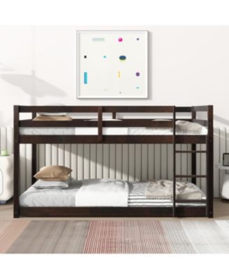 Streamdale Solid Wood Twin over Twin Loft Bed with Ladder and Reinforced Slats