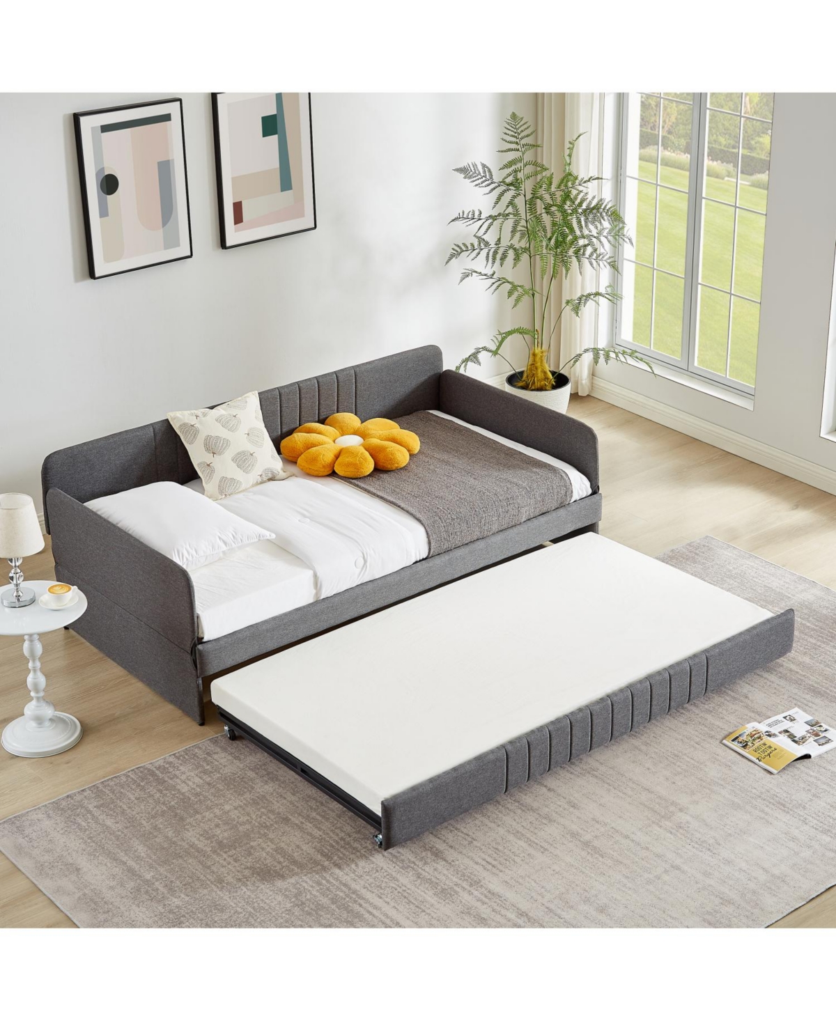 Streamdale Furniture Daybed, sofa bed metal framed with trundle