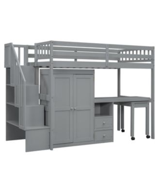 Streamdale Twin Loft Bed with Stairs, Storage & Desk - Multifunctional Kids Furniture