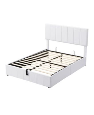 Full size Upholstered Platform bed with a Hydraulic Storage System