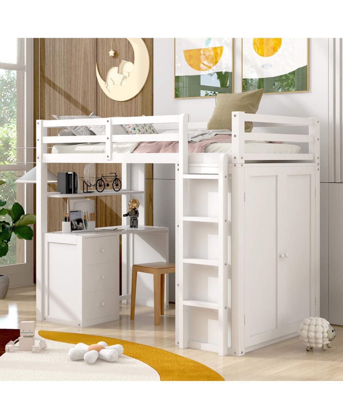 Streamdale Furniture Twin Loft Bed with Drawers