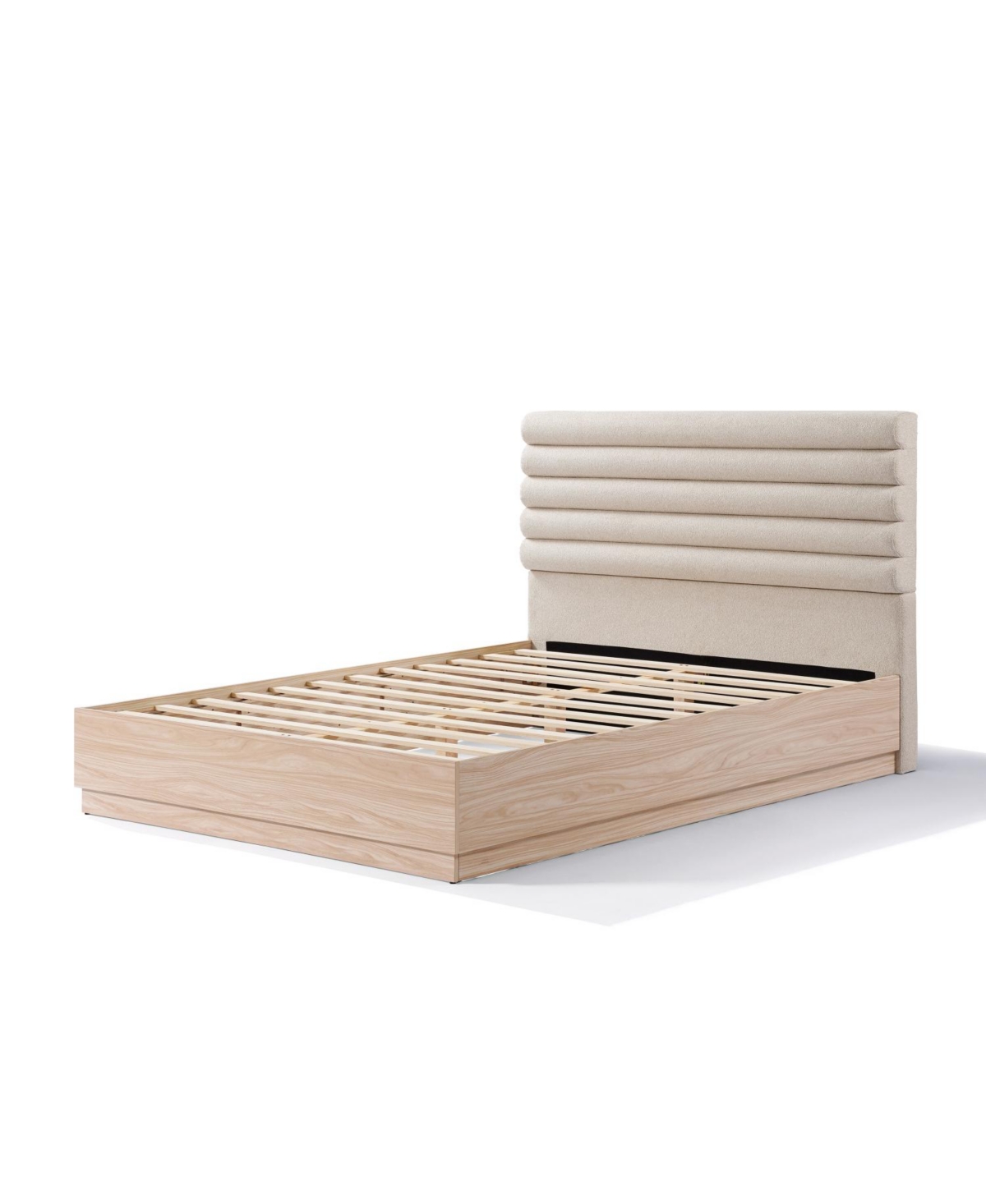 Streamdale Furniture. + Wood + Fabric Upholstered Headboard + Bed Frame