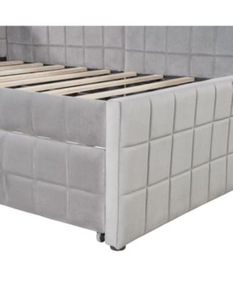 Upholstered L-Shaped Daybed with Twin Trundle & USB