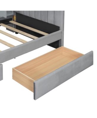 Upholstered Daybed with Drawers & Storage