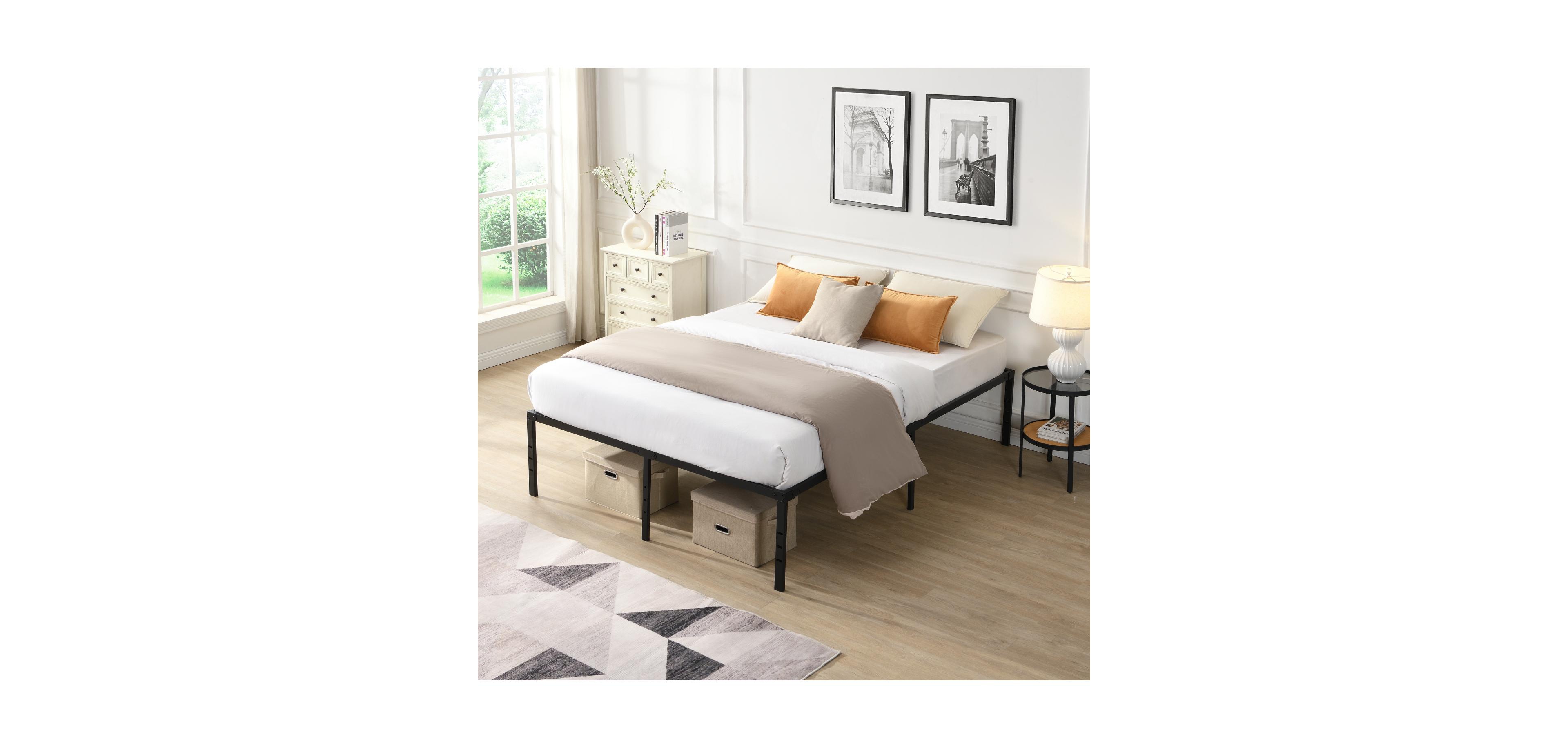Streamdale Furniture Queen Metal Bed Frame- Heavy Duty, Easy Assembly, No Noise