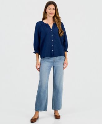 Women's True Indigo Cotton Blouse