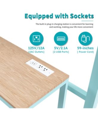 Loft Bed w/Desk & Storage - Metal Frame, Staircase, USB & Outlet