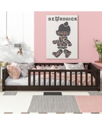 Twin Floor Bed with Fence