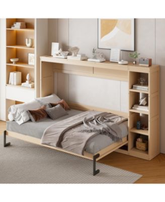 Full Size Murphy Bed with Bookshelf