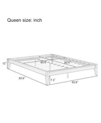 Queen Bamboo Platform Bed Frame