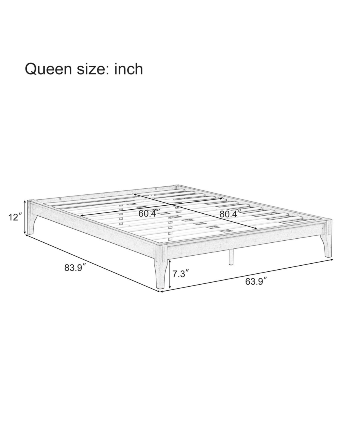 Streamdale Furniture Queen Bamboo Platform Bed Frame