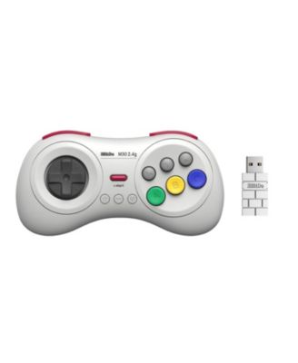 M30 2.4G Wireless Gamepad Controller for Sega Genesis Mini and Mega Drive Mini and Nintendo Switch - White