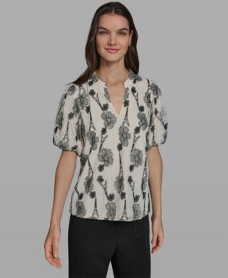 Women's Popover Paris Lace Short-Sleeve Top