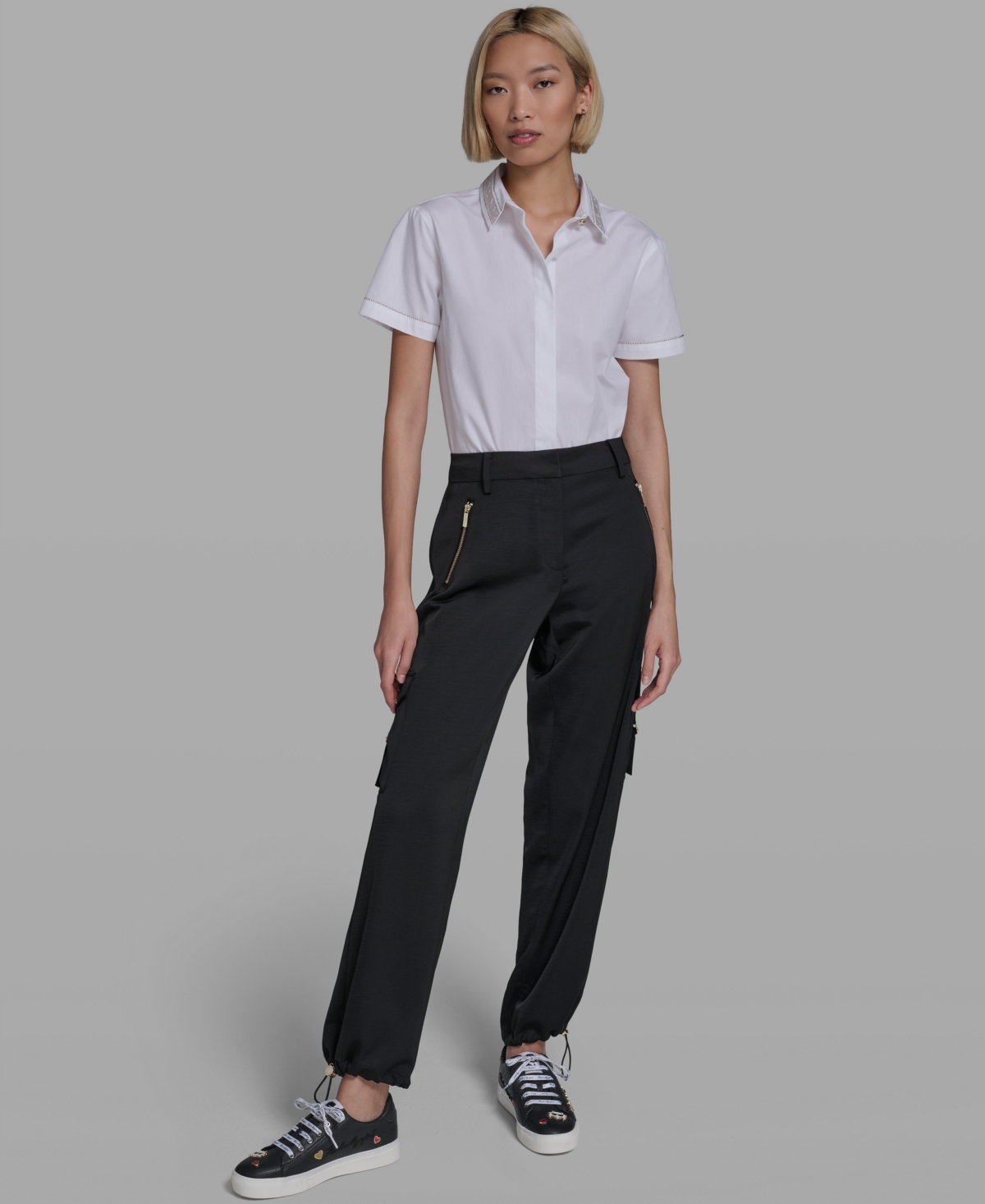 Karl Lagerfeld Paris Women's Cropped Cargo Pants