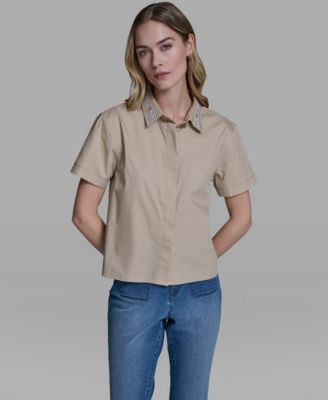 Women's Short-Sleeve Collared Top