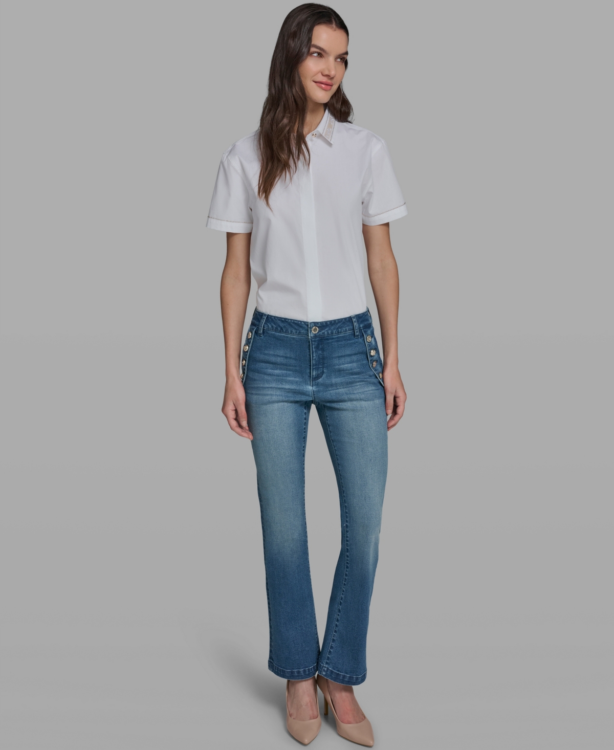 Karl Lagerfeld Paris Women's Sailor Flare Jeans