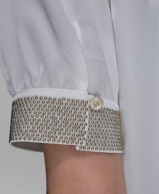 Women's Beaded Short-Sleeve Top