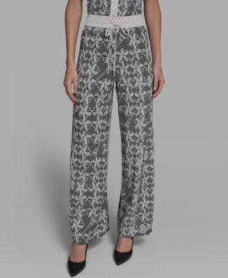 Women's Lace Print Soft Pull-On Pants