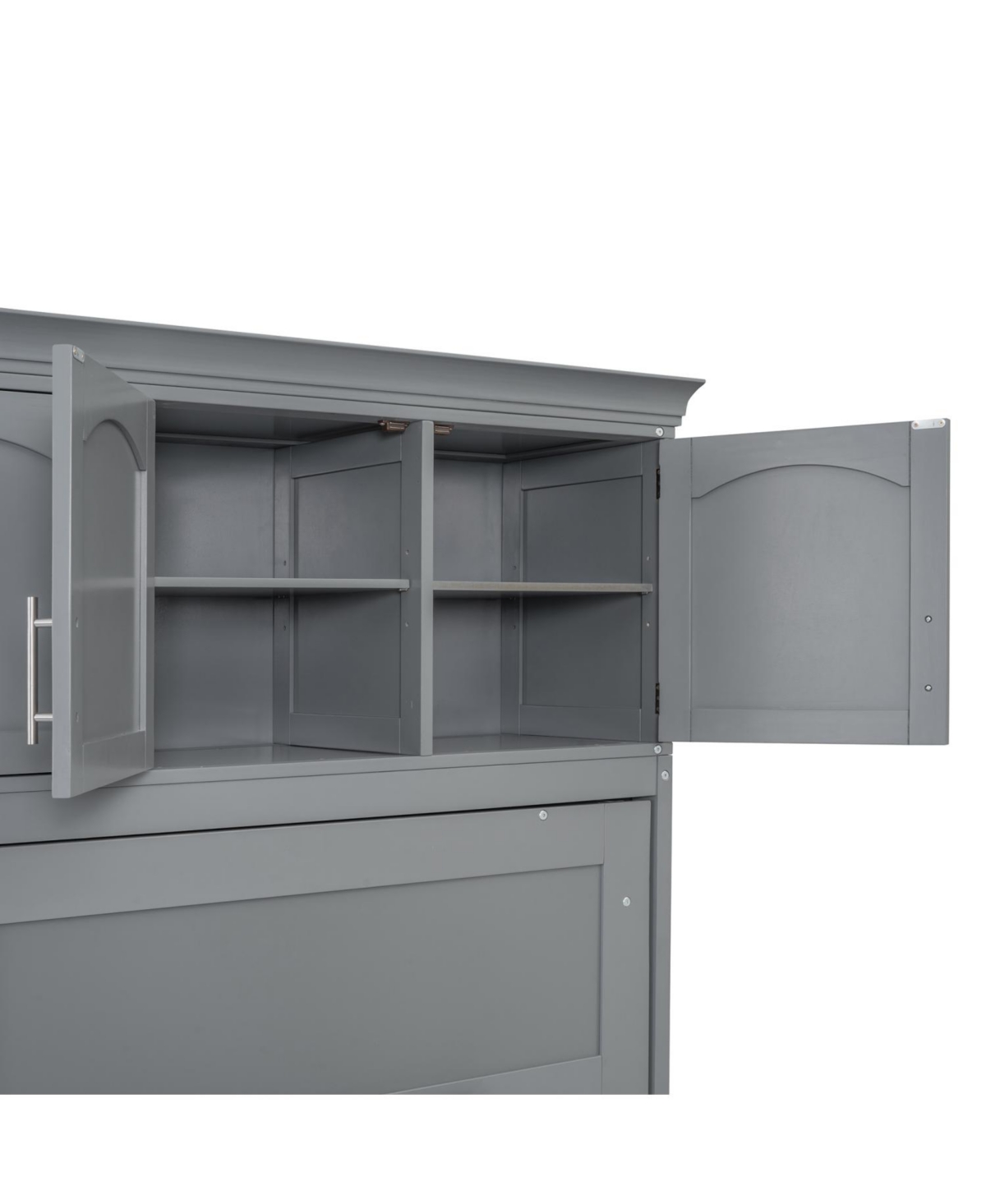 Streamdale Furniture Queen Size Murphy Bed Wall Bed with Cabinets,Gray