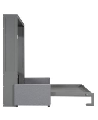 Queen Size Murphy Bed Wall Bed with Cushion,Gray