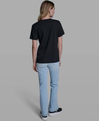 Women's Rose Trim Knit Crew Neck Top