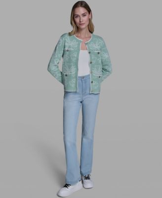 Women's Flower Embroidered Cardigan Sweater