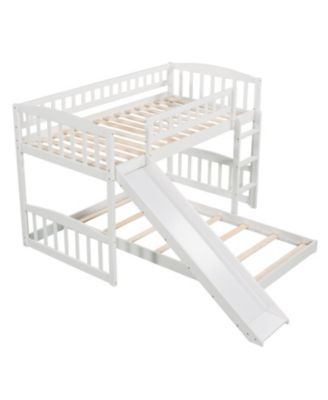 Twin Over Twin Bunk Bed with Slide and Ladder