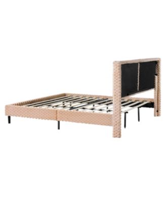 Simple Modern Camel Plush Soft Bed Comfortable Backrest Bedroom Bed