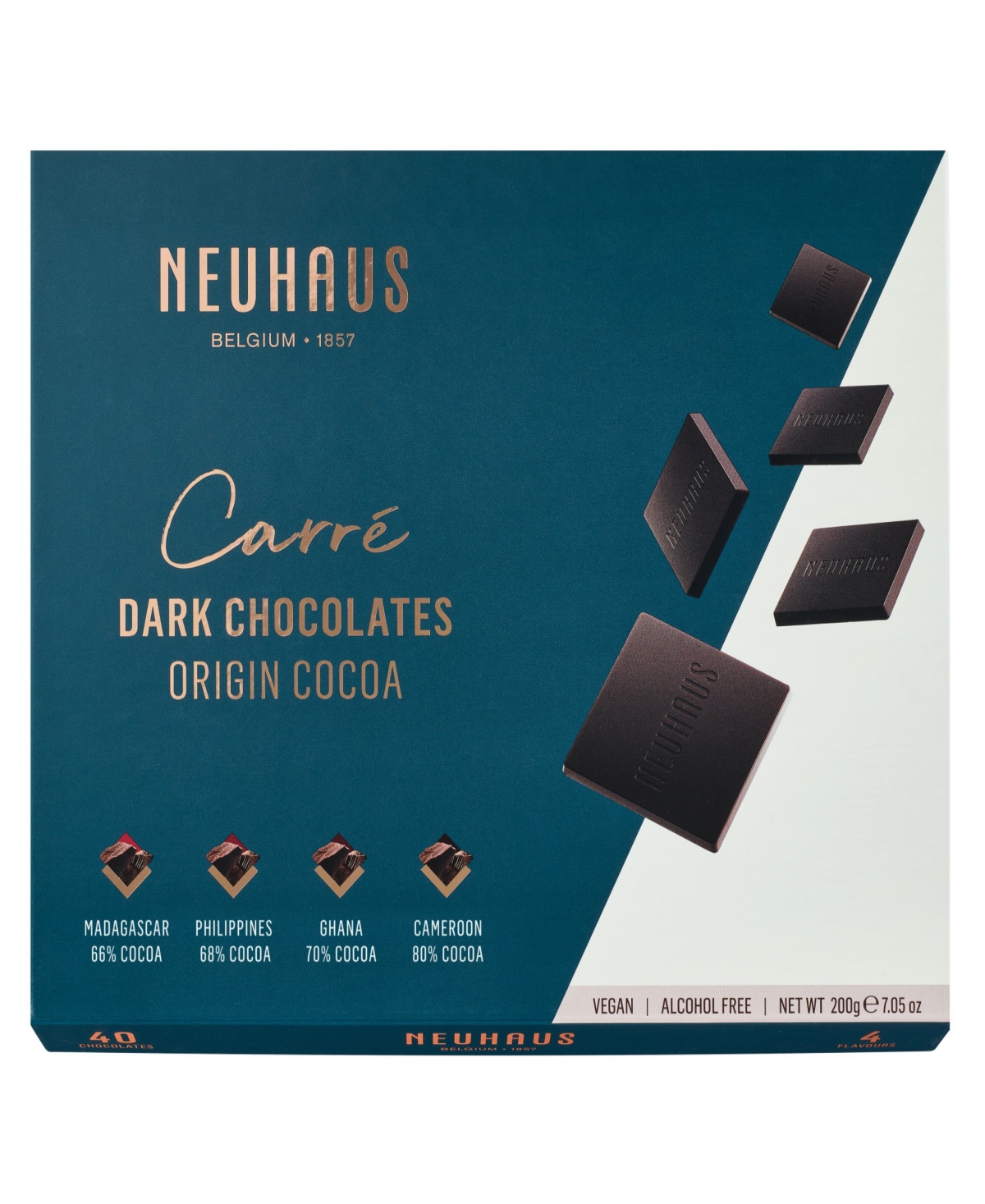 Neuhaus Carre Origin Assorted Dark Chocolate Box, 40-Pc.