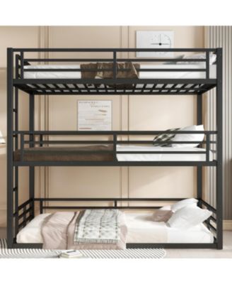 Triple Bunk Bed, Full Over Full Over Full, Metal