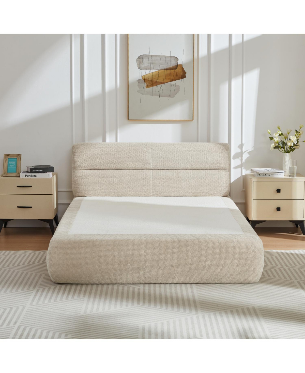 Streamdale Furniture Compressible Chenille bed for Living Room, Apartment