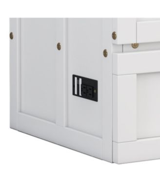 Streamdale Solid Pine Murphy Bed Chest with Storage, Charging