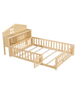  Full-Size Floor Beds with Bookcases, Blackboard, Storage