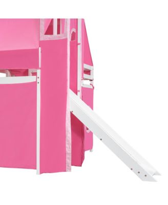 Full Size Loft Bed with Tent and Tower