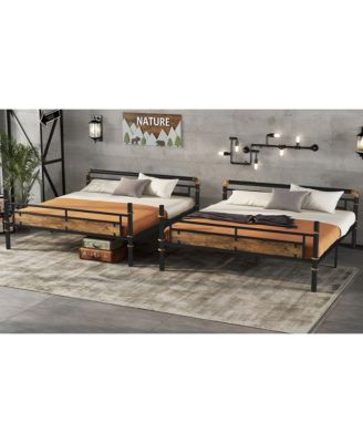 Queen Over Queen Black Metal Bunk Bed