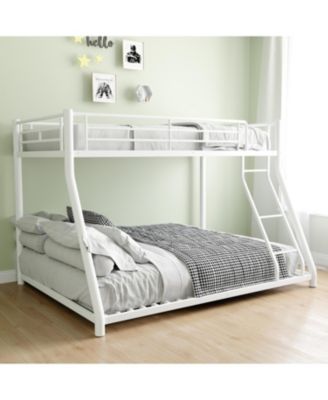 Twin Over Full Metal Bunk Bed with Stairs & Storage