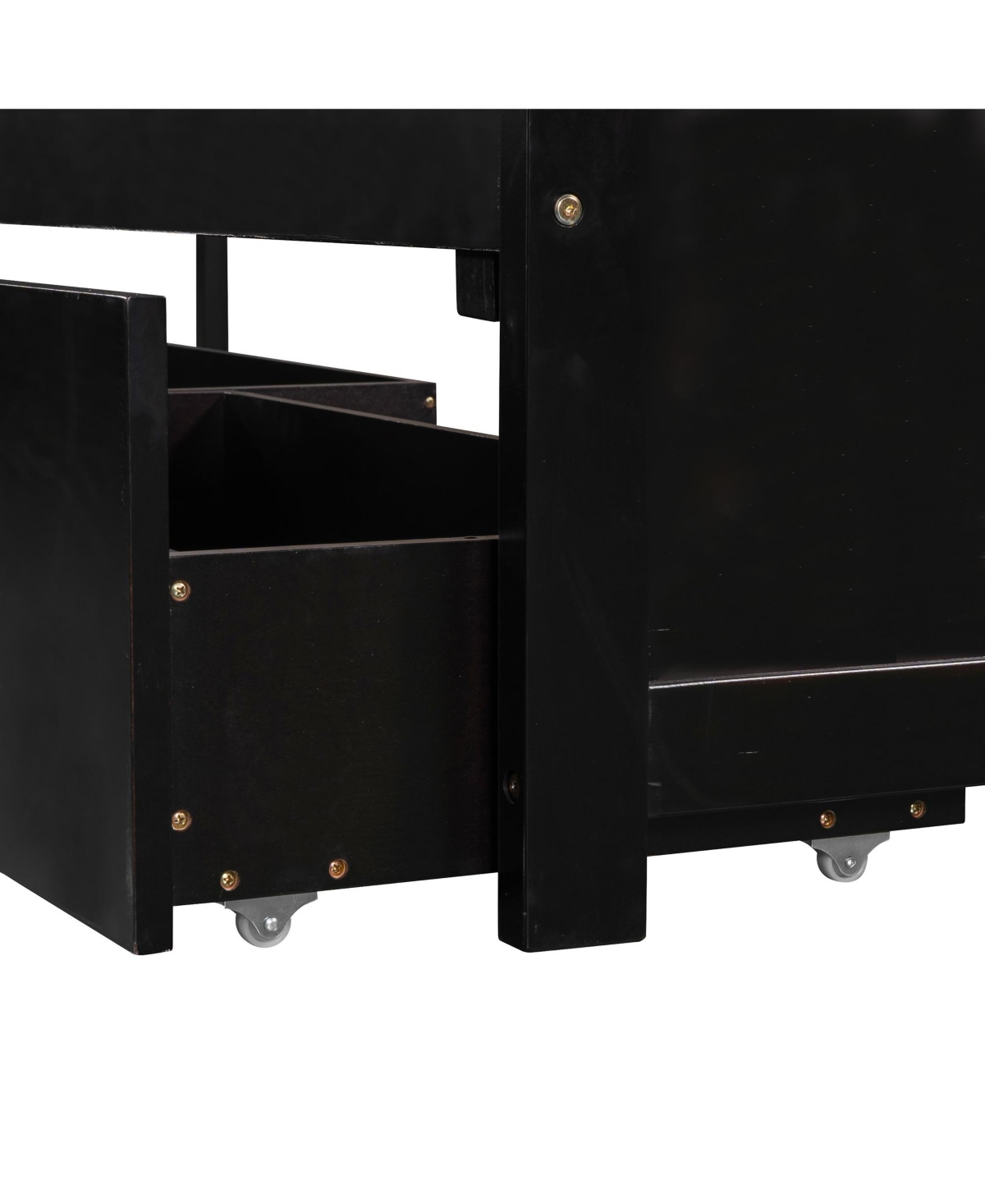 Streamdale Furniture Twin L-Shaped Platform Bed with Trundle, Drawers & Desk