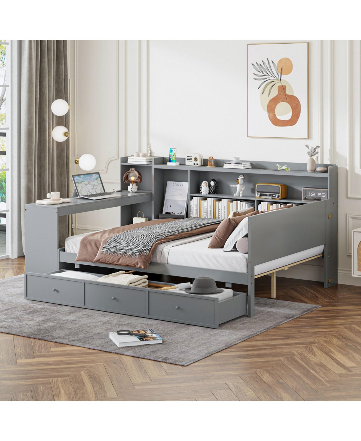 Streamdale Furniture Full Size Wooden Daybed With 3 Drawers