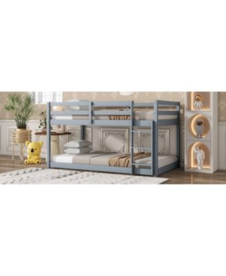 Twin over Twin Loft Bed with Ladder, Solid Wood