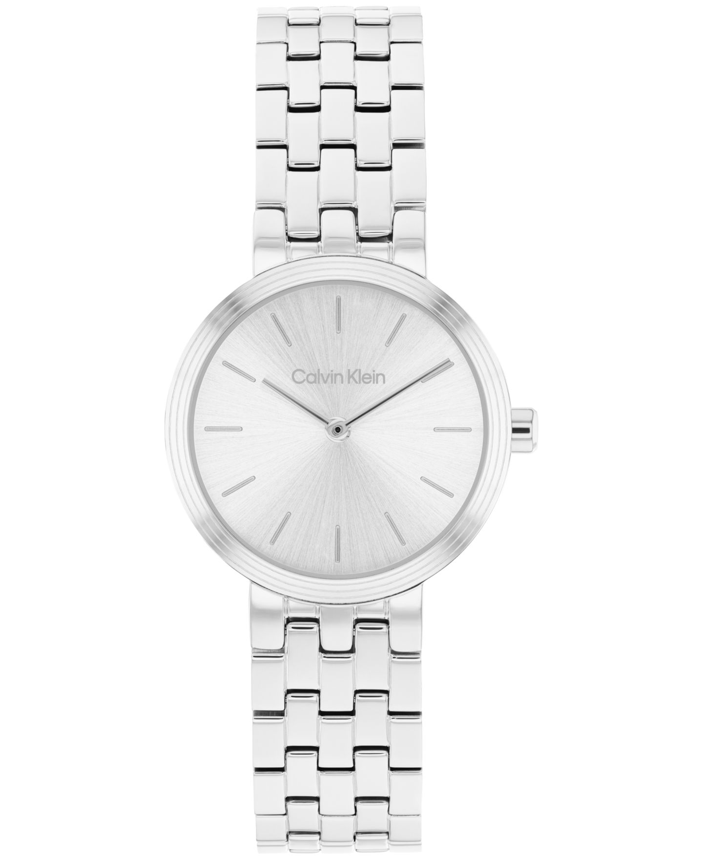 Женские часы Calvin Klein Forme Silver Tone Stainless Steel Mesh Bracelet Watch, 26mm — фото 1
